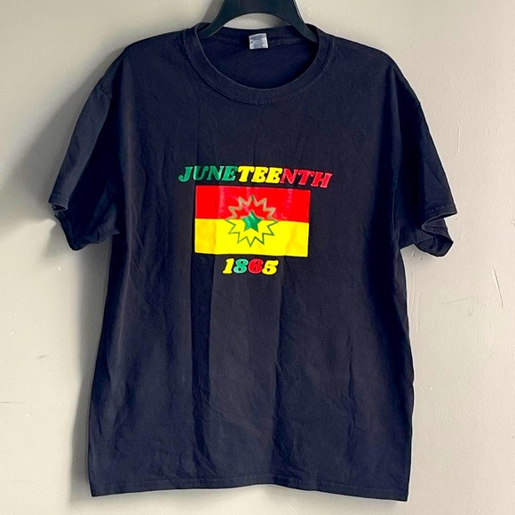 Juneteenth 1865  June 19th T-Shirt, Short Sleeves, Black, Large, Gildan - Picture 1 of 8